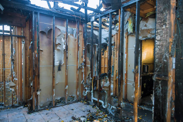 Professional Fire Damage Repair technician working in Harris, MN